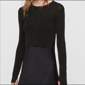 All Saints Metallic Crop Sweater